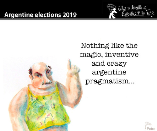 Cartoon: Argentine Elections 2019 (medium) by PETRE tagged argentina,elections,democracy,parties