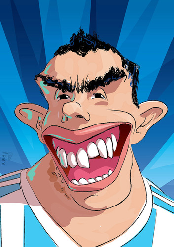Cartoon: Carlos Tevez (medium) by PETRE tagged football,players,caricature