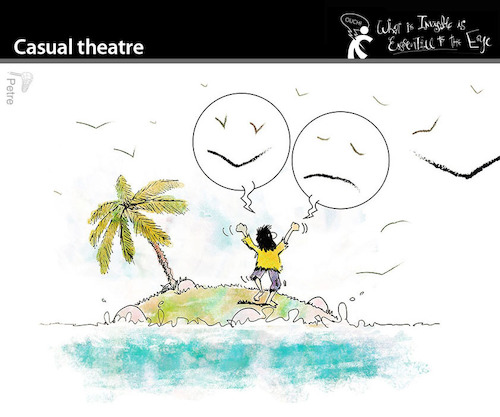 Cartoon: Casual Theatre (medium) by PETRE tagged island,theatre,castaway