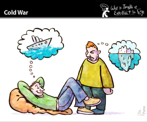 Cartoon: Cold War (medium) by PETRE tagged coldwar,kalterkrieg,iceberg,krieg,war