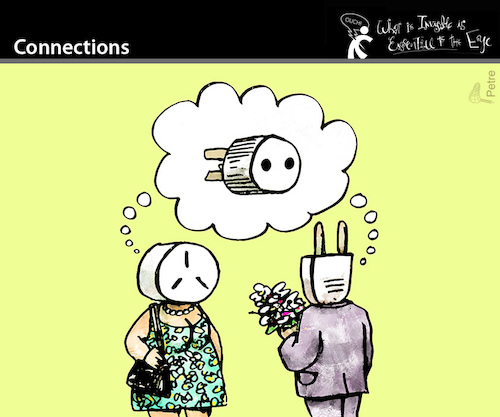 Cartoon: Connections (medium) by PETRE tagged connections,paar,couple,verbindung