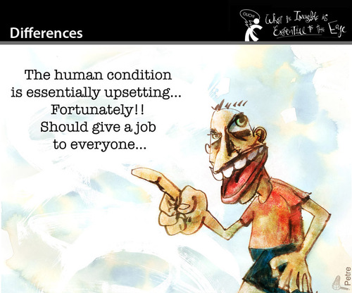 Cartoon: Differences (medium) by PETRE tagged mankind,work