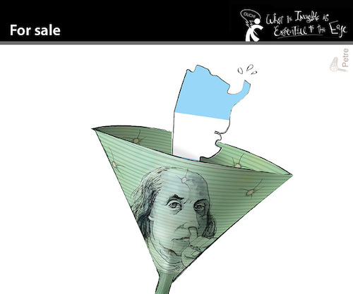 Cartoon: FOR SALE (medium) by PETRE tagged argentina,milei,dollar,forsale,käuflich