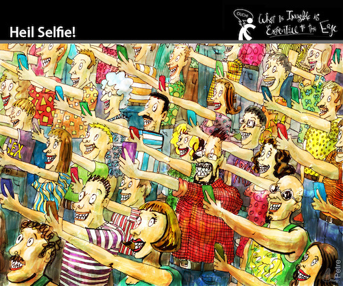 Cartoon: Heil Selfie! (medium) by PETRE tagged facebook,twitter,nets,phones,internet
