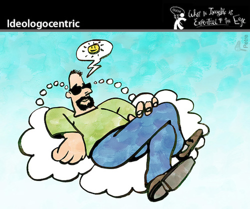 Cartoon: Ideologocentric (medium) by PETRE tagged ideology,ideologocentric,laziness,thoughts,comfort