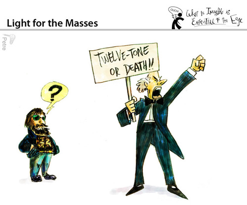 Cartoon: Light for the Masses (medium) by PETRE tagged music,fantatism