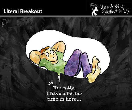 Cartoon: Literal Breakout (medium) by PETRE tagged literal,breakout,language,flucht