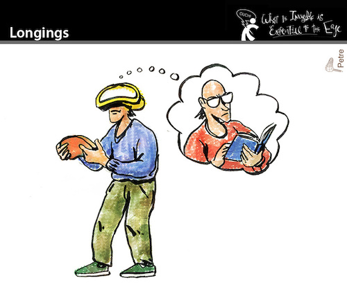 Cartoon: Longings (medium) by PETRE tagged longings,sehnsüchte,virtualreality