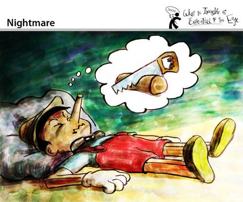 Cartoon: Nightmare (medium) by PETRE tagged pinocchio,dreams