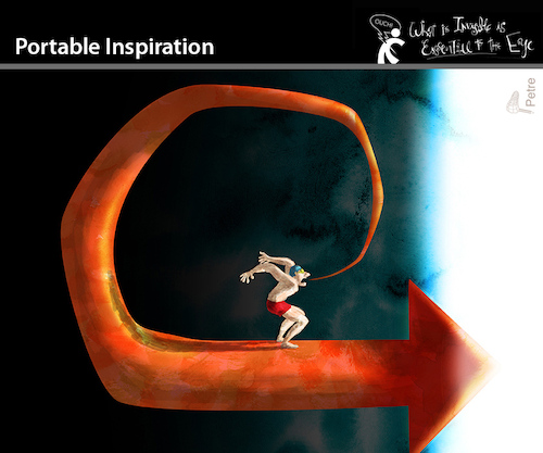 Cartoon: Portable Inspiration (medium) by PETRE tagged inspirational,inspierierend