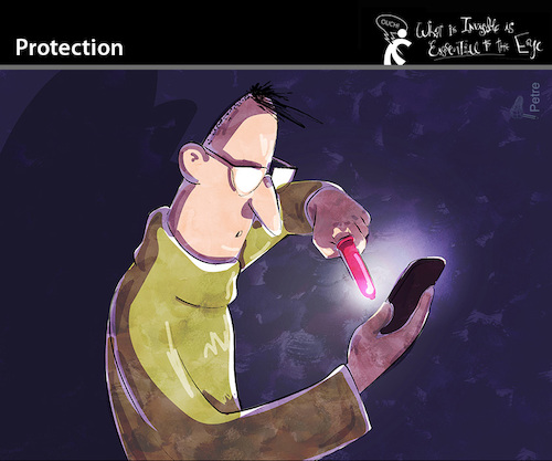 Cartoon: PROTECTION (medium) by PETRE tagged kondom,condom,protection,protektion,smartphones