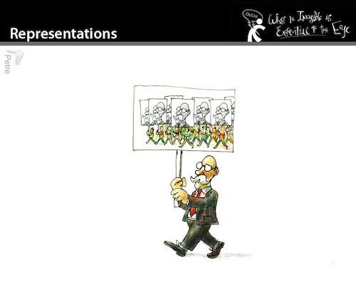 Cartoon: Representations (medium) by PETRE tagged politics,manifestation