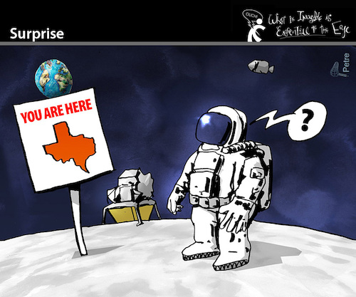 Cartoon: Surprise (medium) by PETRE tagged moon,mond,texas,überraschung