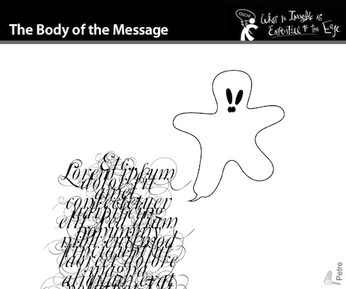 Cartoon: The Body of the Message (medium) by PETRE tagged message,phantom,nachricht,the