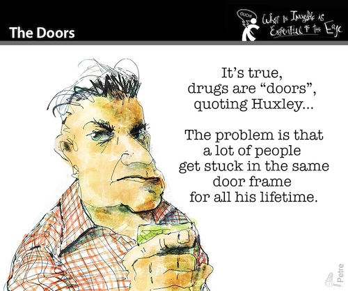 Cartoon: The Doors (medium) by PETRE tagged drugs,doors,frames,addictions