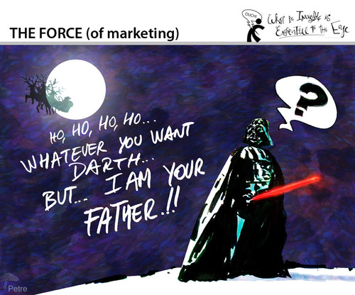 Cartoon: THE FORCE of marketing (medium) by PETRE tagged christmas,santaclaus,gifts