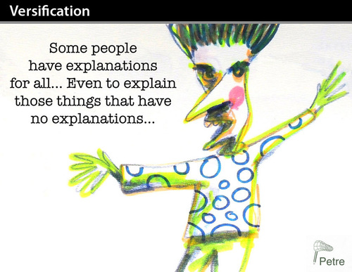 Cartoon: Versification (medium) by PETRE tagged lies,language,politicians