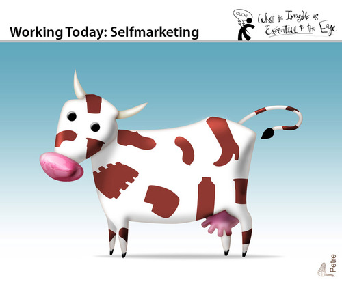 Cartoon: Working today- Selfmarketing (medium) by PETRE tagged freelancer,marketing,job