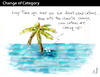 Cartoon: CHANGE OF CATEGORY (small) by PETRE tagged global warming desert island