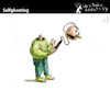 Cartoon: Selfghosting (small) by PETRE tagged cupandball bilboquet iphone cellphone