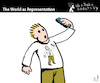 Cartoon: The World as Representation (small) by PETRE tagged selfie miseenabyme smarphone phone