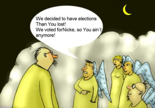 Cartoon: After elections changed head (medium) by Hezz tagged el11
