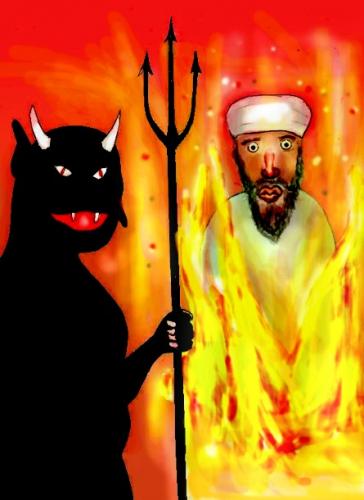 Cartoon: bin Laden can be anywhere (medium) by Hezz tagged bin,hölle