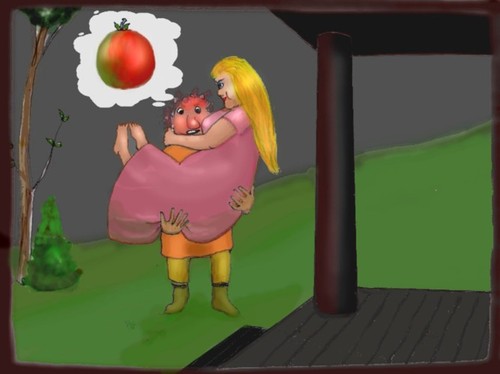 Cartoon: Isak Newton and the apple. (medium) by Hezz tagged newton