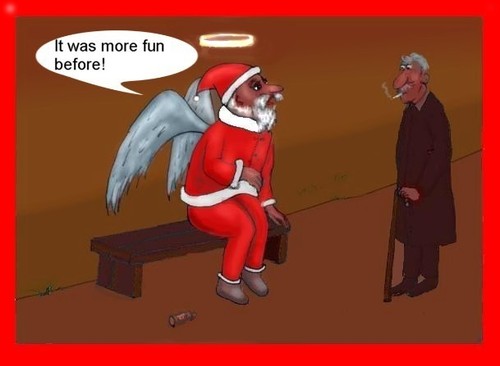 Cartoon: No fun (medium) by Hezz tagged bored,santa