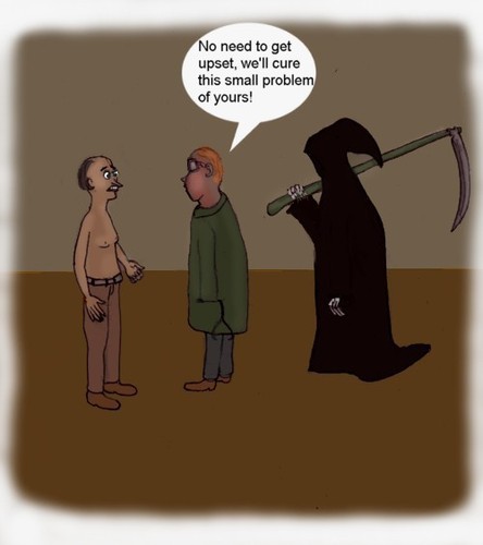 Cartoon: O doktorn sa det blir nog bra (medium) by Hezz tagged doc,artzt,statement