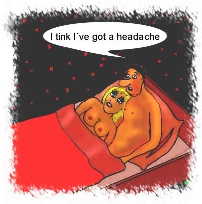 Cartoon: Ont i skallen (medium) by Hezz tagged kopfschmerzen