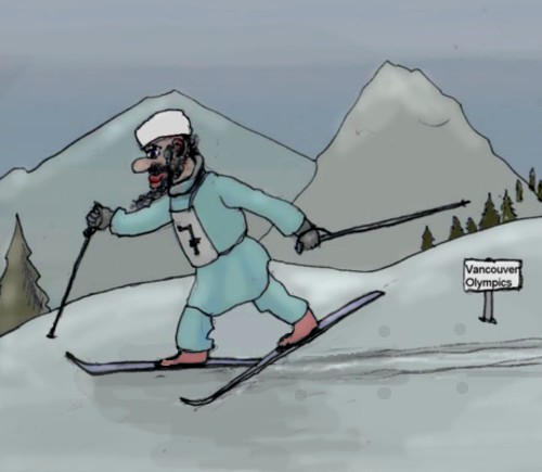 Cartoon: Vinter Olympics. (medium) by Hezz tagged bin,ladin,usama