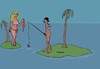 Cartoon: Fishing nurse (small) by Hezz tagged desert island fishing
