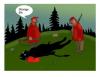 Cartoon: Hunting in Sweden (small) by Hezz tagged elkhunt,scandinavian,moose
