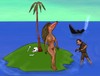 Cartoon: Saved. (small) by Hezz tagged creature island skull
