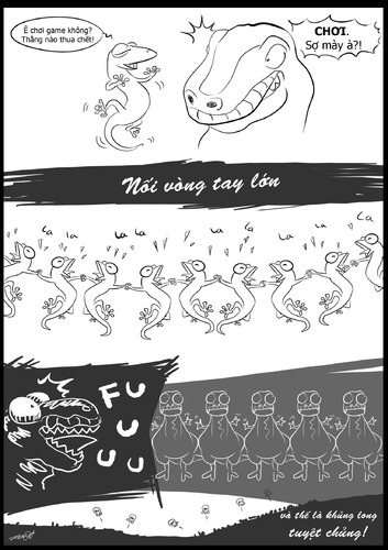 Cartoon: Join Hands (medium) by thinhpham tagged dinosaurs,extinct,join,hands,fun,zenchip