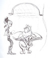 Cartoon: Order (small) by ellemrcs tagged tip,waitress,server,book,reading,read,order,restaurant
