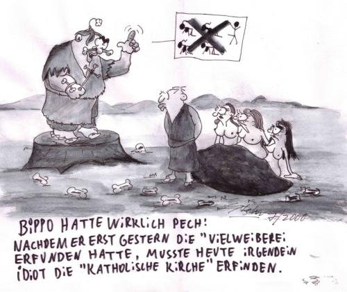 Cartoon: Bippo und das schlechte Timing (medium) by Matthias Stehr tagged kirche,bippo