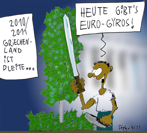 Cartoon: Euro Gyros (medium) by Matthias Stehr tagged griechenland,finanzkrise,europa,euro