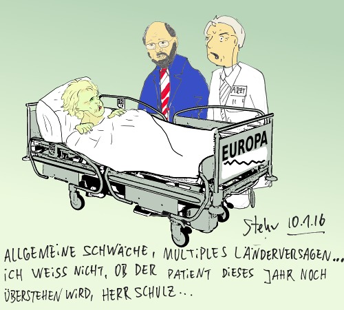 Cartoon: Patient Europa (medium) by Matthias Stehr tagged europa