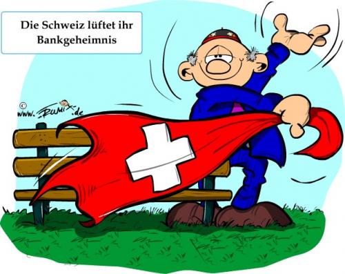 Cartoon: Bankgeheimnis (medium) by Trumix tagged bankgeheimnis,finanzkrise,schweiz,steuerflucht,steuerhinterziehung,steuer,trumix