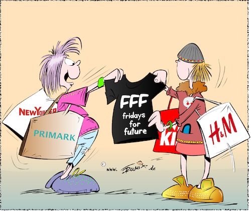 Cartoon: Fridays for future (medium) by Trumix tagged fridays,for,future,fff,umweltschutz,mode,verschwendung,fridays,for,future,fff,umweltschutz,mode,verschwendung