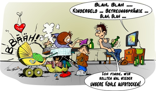 Cartoon: Herdprämie (medium) by Trumix tagged kindergeld,betreuungsprämie,betreungsprämie,herdprämie