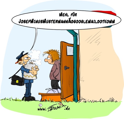 Cartoon: Mehl an ... (medium) by Trumix tagged amazon,denglisch,mail,post,trummix,zustellung