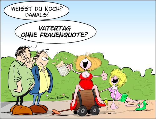 Cartoon: Vatertag (medium) by Trumix tagged vatertag,himmelfahrt,feiertag,frauenquote,gender,quote,vatertag,himmelfahrt,feiertag,frauenquote,gender,quote