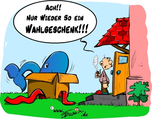 Cartoon: Wahlgeschenk (medium) by Trumix tagged wahlen,wahlbetrüger,politik,demokratie,wählen,europawahle,wahlomat,wahlgeschenk