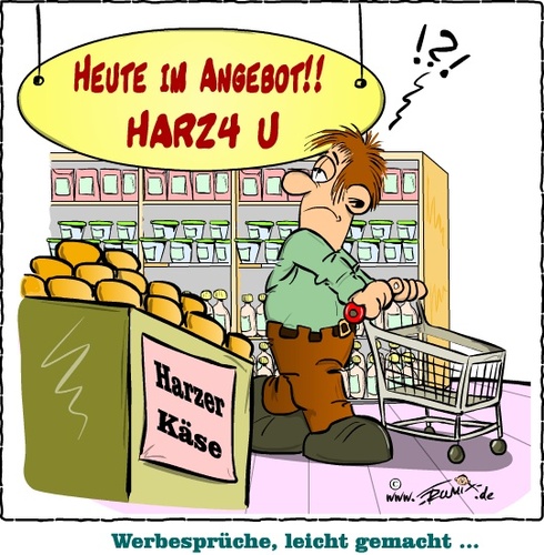 Cartoon: Werbung leicht gemacht (medium) by Trumix tagged hartz4,harz4,arbeitsmarkt,arbeitslosengeld,mindestlohn