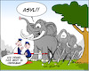 Cartoon: Asyl fuer Elefanten aus Bostwana (small) by Trumix tagged elefanten,asyl,botswana,brandenburg