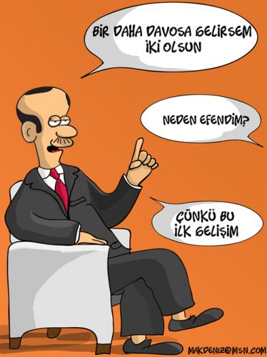Cartoon: recep tayyip erdogan (medium) by makdeniz tagged turkey,davos,recep,tayyip,erdogan