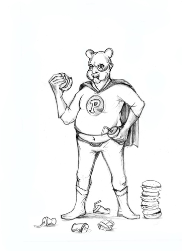 Cartoon: burger man (medium) by gartoon tagged hero,man,food,burger